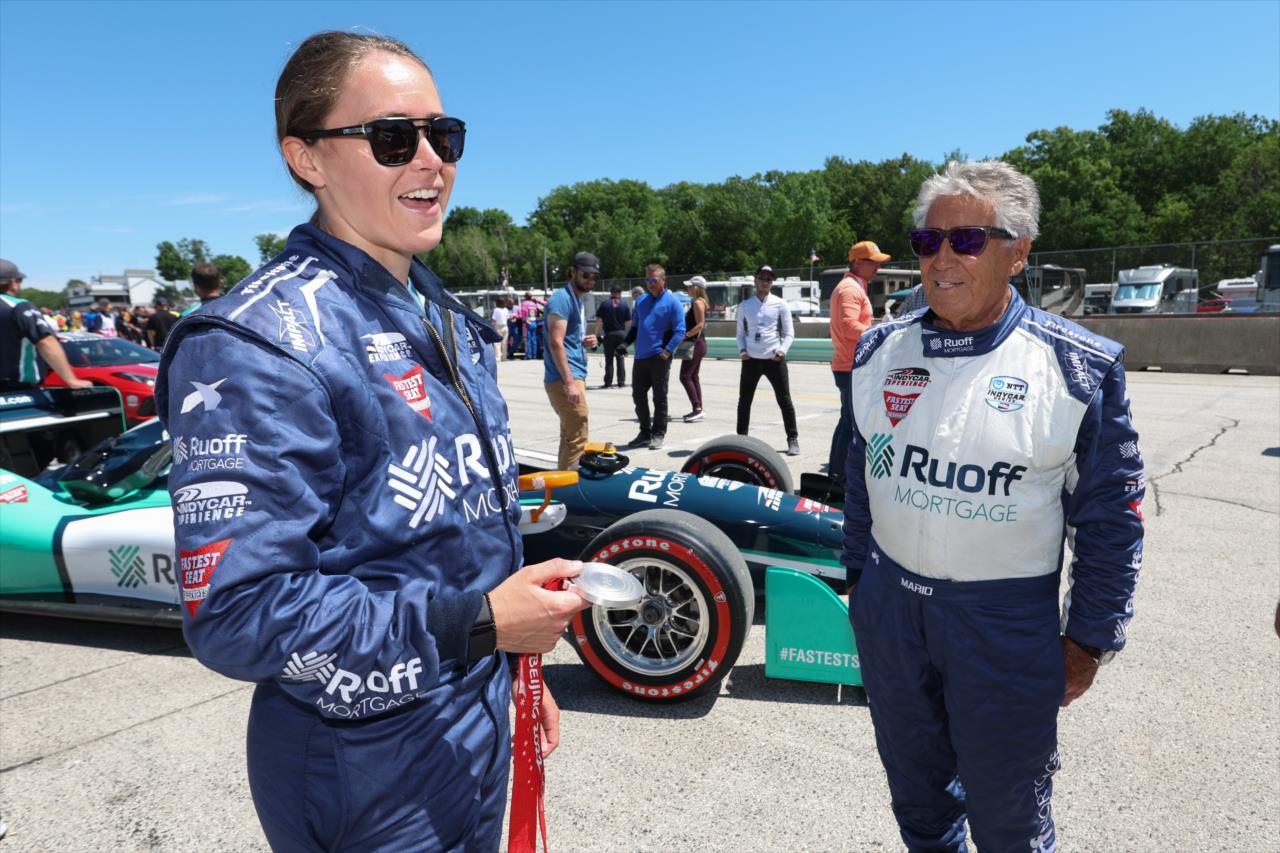 Alexandra Carpenter, USA Hockey, and Mario Andretti - Fastest Seat in Sports - Sonsio Grand Prix at Road America - By: Chris Owens -- Photo by: Chris Owens